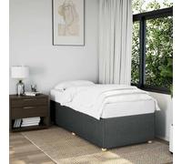 vidaXL Giroletto Grigio Scuro Tessuto Singolo, base letto, arredamento camera da letto, telaio letto imbottito, mobile camera da letto