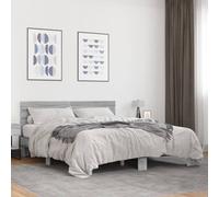 vidaXL Giroletto Grigio Sonoma 150x200 cm in Legno Multistrato Metallo