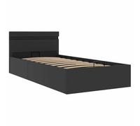 Giroletto contenitore idraulico led nero similpelle 90x200 cm
