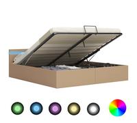 vidaXL Giroletto Idraulico con LED Cappuccino Similpelle 180x200cm