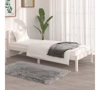 vidaXL Giroletto in Legno Massello Bianco 75x190 cm Small Single