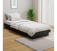 vidaXL Giroletto in Legno Massello Grigio 75x190 cm Small Single