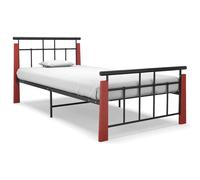 vidaXL Giroletto in Metallo e Legno Massello di Rovere 90x200 cm