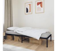 vidaXL Giroletto in Metallo Nero 75x190 cm