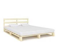 AX Letto Giroletto Legno Massello Pino Venature Semplice 200x200x65cm New 285247