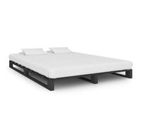vidaXL Giroletto in Pallet Classico Robusto Pratico Decorativo a Doghe Struttura Telaio Letto Grigio 120x200 cm Legno Massello di Pino