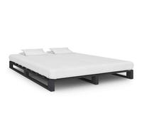 vidaXL Giroletto in Pallet Grigio Legno Massello di Pino 120x200 cm