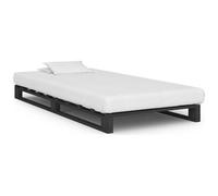 VIDAXL - Giroletto In Pallet Grigio Legno Massello Di Pino 90x200 Cm