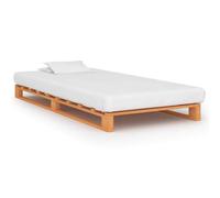 vidaXL Giroletto in Pallet Marrone Legno Massello di Pino 90x200 cm