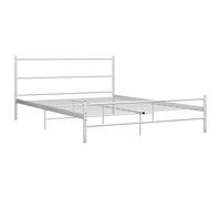 vidaXL Giroletto Industriale Robusto Doghe Flessibili Struttura Telaio Letto Stabile Arredi Casa Bianco in Metallo Verniciato 120x200 cm