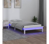 vidaXL Giroletto LED Bianco 75x190 cm Small Single Legno Massello