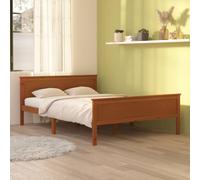 AX Letto Rustico Marrone Miele 208x148x77cm Giroletto Camera Legno Pino + 322191