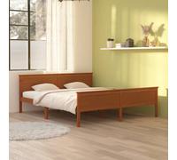 AX Letto Rustico Marrone Miele 208x188x77cm Giroletto Camera Legno Pino + 322193
