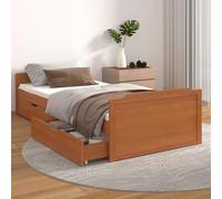 vidaXL Giroletto Miele con Cassetti Legno Massello di Pino 90x200 cm