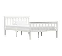 vidaXL Giroletto Moderno Elegante Robusto con Testiera e Pediera Telaio Letto Doghe in Compensato Bianco 120x200 cm Legno Massello di Pino