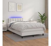 VIDAXL - Giroletto Molle Con Materasso E Led Bianco 120x200cm Similpelle - SPEDIZIONE GRATUITA