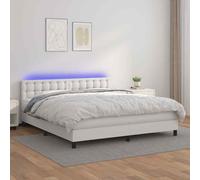 Giroletto molle con materasso e led bianco 180x200cm similpelle