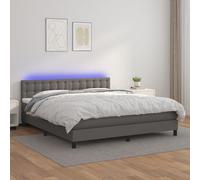 vidaXL Giroletto Molle con Materasso e LED Grigio 160x200cm Similpelle