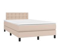vidaXL Giroletto Molle Materasso e LED Cappuccino 120x190cm Similpelle