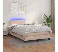vidaXL Giroletto Molle Materasso e LED Cappuccino 120x200cm Similpelle