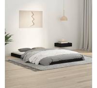 vidaXL Giroletto Nero 120x190 cm Small Double Legno Massello di Pino