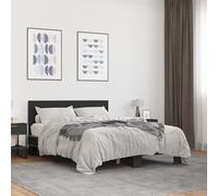 vidaXL Giroletto Nero 120x200 cm in Legno Multistrato e Metallo