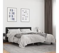 vidaXL Giroletto Nero 150x200 cm in Legno Multistrato e Metallo