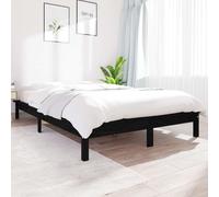 VIDAXL - Giroletto Nero 150x200 cm King in Legno Massello di Pino - SPEDIZIONE GRATUITA