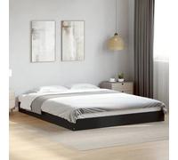 vidaXL Giroletto Nero 160x200 cm in Legno Multistrato, Mobile Camera da Letto, Letto, Struttura Letto, arredo Camera da Letto, Base Letto