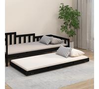 vidaXL Giroletto Nero 75x190 cm in Legno Massello di Pino