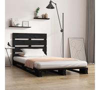 vidaXL Giroletto Nero 75x190 cm Legno Massello Pino Small Single