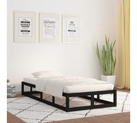 VidaXL Giroletto Nero 75x190 cm Small Single in Legno Massello