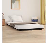 vidaXL Giroletto Nero 90x190 cm in Legno Massello di Pino