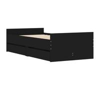 vidaXL Giroletto Nero con Cassetti 75x190 cm Small Single