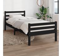 vidaXL Giroletto Nero in Legno Massello 100x200 cm