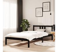 vidaXL Giroletto Nero in Legno Massello 100x200 cm