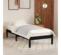 vidaXL Giroletto Nero in Legno Massello di Pino 100x200 cm