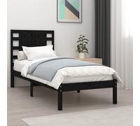 vidaXL Giroletto Nero in Legno Massello di Pino 100x200 cm