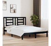 vidaXL Giroletto Nero in Legno Massello di Pino 160x200 cm