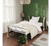 vidaXL Giroletto Nero in Metallo 100x200 cm