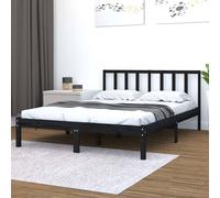 vidaXL Giroletto Nero Massello Pino 150x200cm King Size