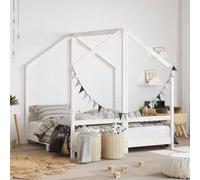 vidaXL Giroletto per Bambini Bianco 2x(70x140)cm Legno Massello Pino