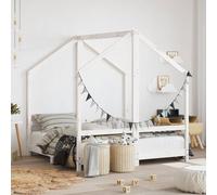 vidaXL Giroletto per Bambini Bianco 2x(70x140)cm Legno Massello Pino