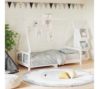 vidaXL Giroletto per Bambini Bianco 80x160cm in Legno Massello di Pino