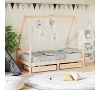 vidaXL Giroletto per Bambini con Cassetti 80x160cm Legno Massello Pino