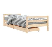 vidaXL Giroletto per Bambini con Cassetti 90x190cm Legno Massello Pino