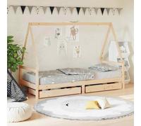 VidaXL Giroletto per Bambini con Cassetti 90x190cm Legno Massello Pino