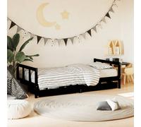 vidaXL Giroletto per Bambini con Cassetti Nero 90x190 cm Massello Pino