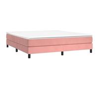 VIDAXL - Giroletto a Molle Rosa 160x200 cm in Velluto - SPEDIZIONE GRATUITA