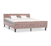 vidaXL Giroletto Rosa in Velluto 160x200 cm